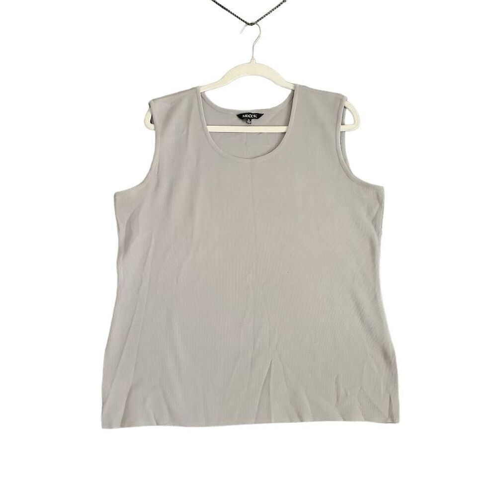 Misook Women's Gray Sleevless Classic Knit Tank Top XL